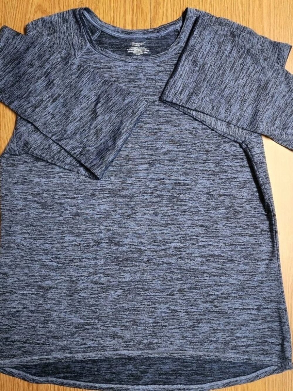 Climate Right by Cuddl Duds Long Sleeve Pullover Denim Blue Thumbholes Size XXL